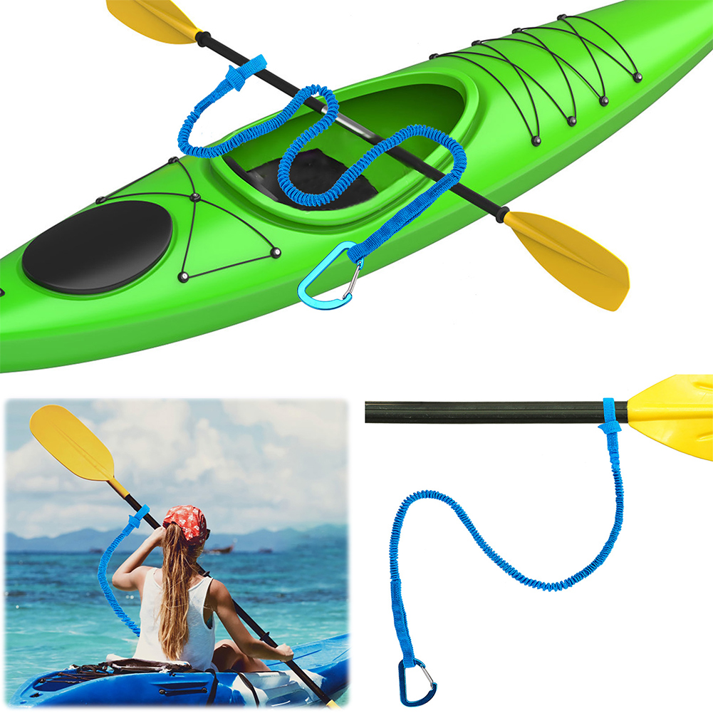 Fishing Kayak Paddle Leash - 4~1 Stück Kajak-Paddel-Leine, verstellbarer, dehnbarer Riemen,