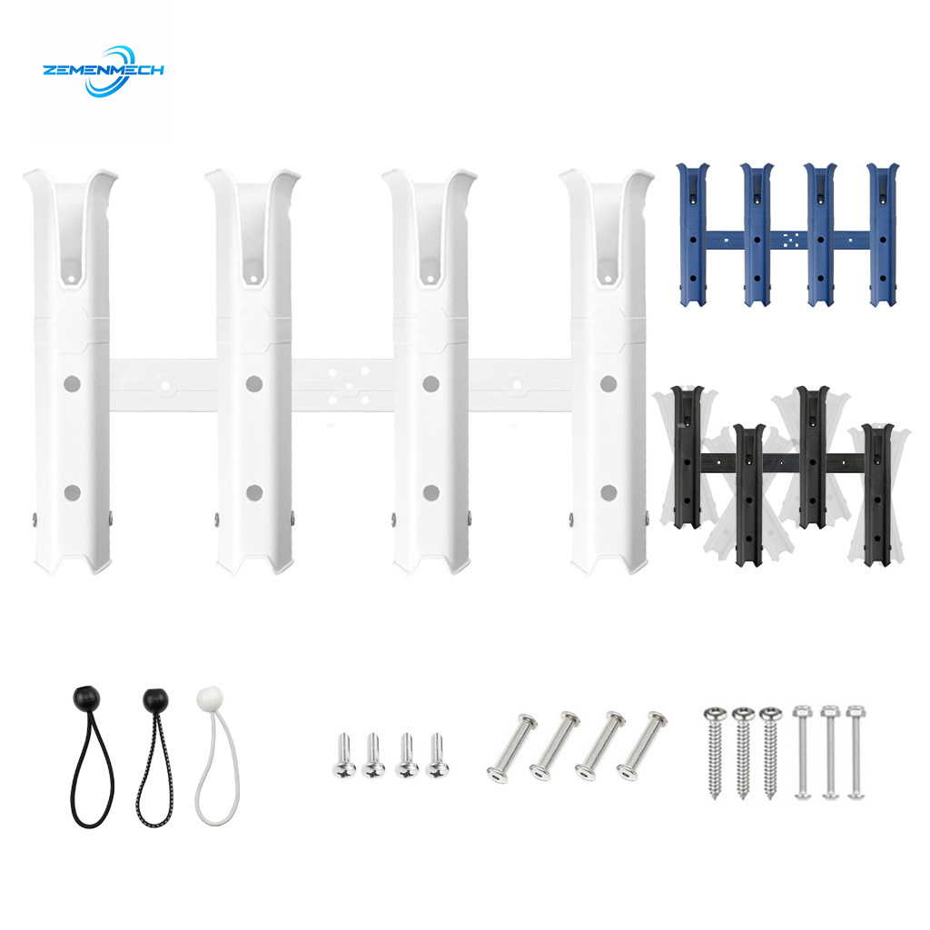 Fishing Kayak Rod Holder - Verstellbarer Vierfach-Rutenhalter aus Kunststoff für Boote,